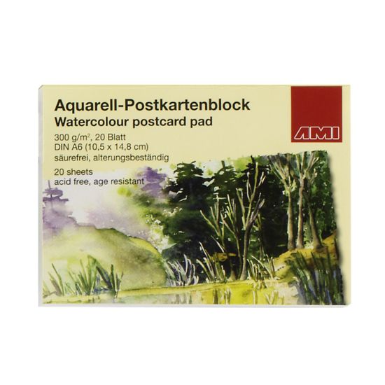 Bild von Aquarell-Postkartenblock A6 300 gr. 20 Blatt