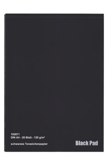 Bild von Tonzeichenpapier schwarz 120gr. A4 20Bl.