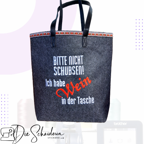 Bild von Filztasche "Nicht Schubsen"