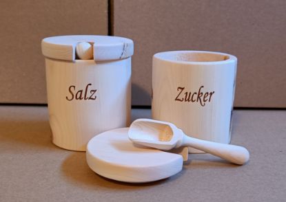 Bild von Zirbenholz Salz-Zuckerdose