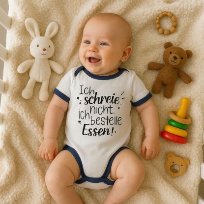 Zeige Details für Lustiger Babybody „Ich schreie nicht, ich bestelle Essen!“ Bild von Lustiger Babybody „Ich schreie nicht, ich bestelle Essen!“