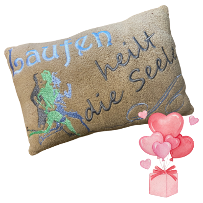 Show details for Laufen heilt die Seele – Motivkissen Picture of Laufen heilt die Seele – Motivkissen