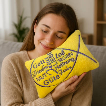 Show details for Glaube, Hoffnung, Liebe – Kissen mit Botschaft Picture of Glaube, Hoffnung, Liebe – Kissen mit Botschaft