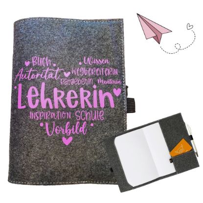 Show details for Notizbuchhülle Für Lehrerinnen mit Herz ❤️ Picture of Notizbuchhülle Für Lehrerinnen mit Herz ❤️