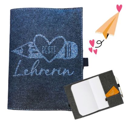 Show details for Notizbuchhülle mit Glitzer-Flexfolie "beste Lehrerin" Picture of Notizbuchhülle mit Glitzer-Flexfolie "beste Lehrerin"