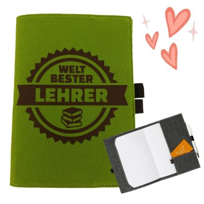 Show details for „Weltbester Lehrer“-Notizbuchhülle Picture of „Weltbester Lehrer“-Notizbuchhülle