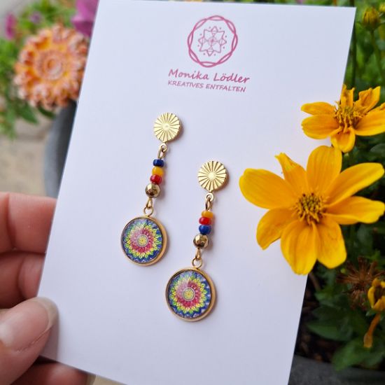 Bild von GlaubAnDich - Ohrstecker aus Edelstahl mit bunten Perlen