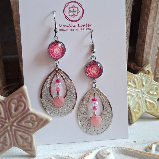 Picture of Mandala der Dankbarkeit - Ohrhänger TINA aus Edelstahl mit Perlen