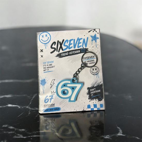 Bild von "SixSeven" - Schlüsselanhänger ( Hellblau/Weiß)